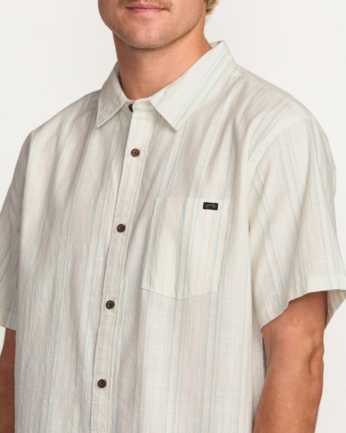All Day Stripe Short Sleeve Shirt - Off White
