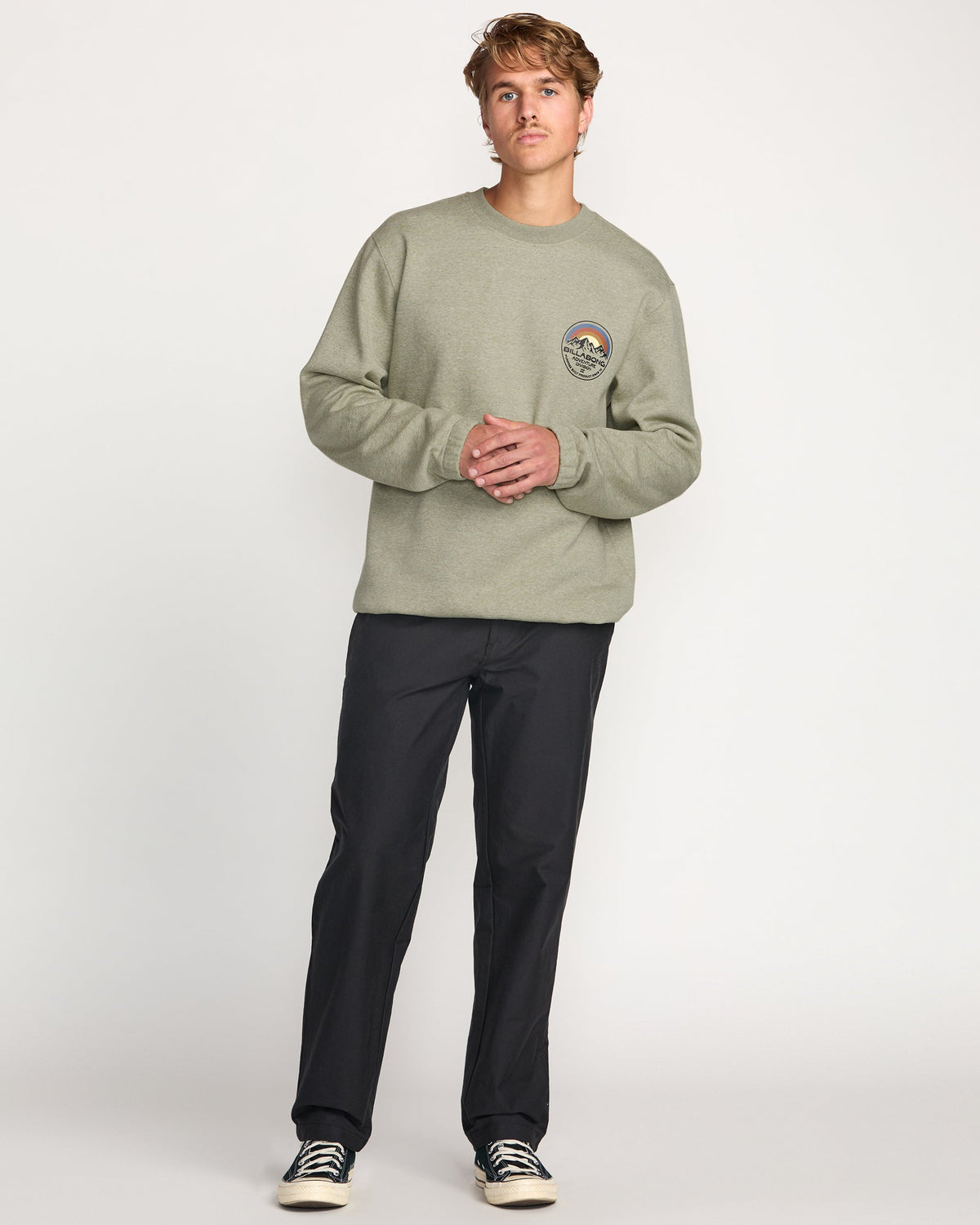 Compass Crew Sweatshirt - Sage Heather