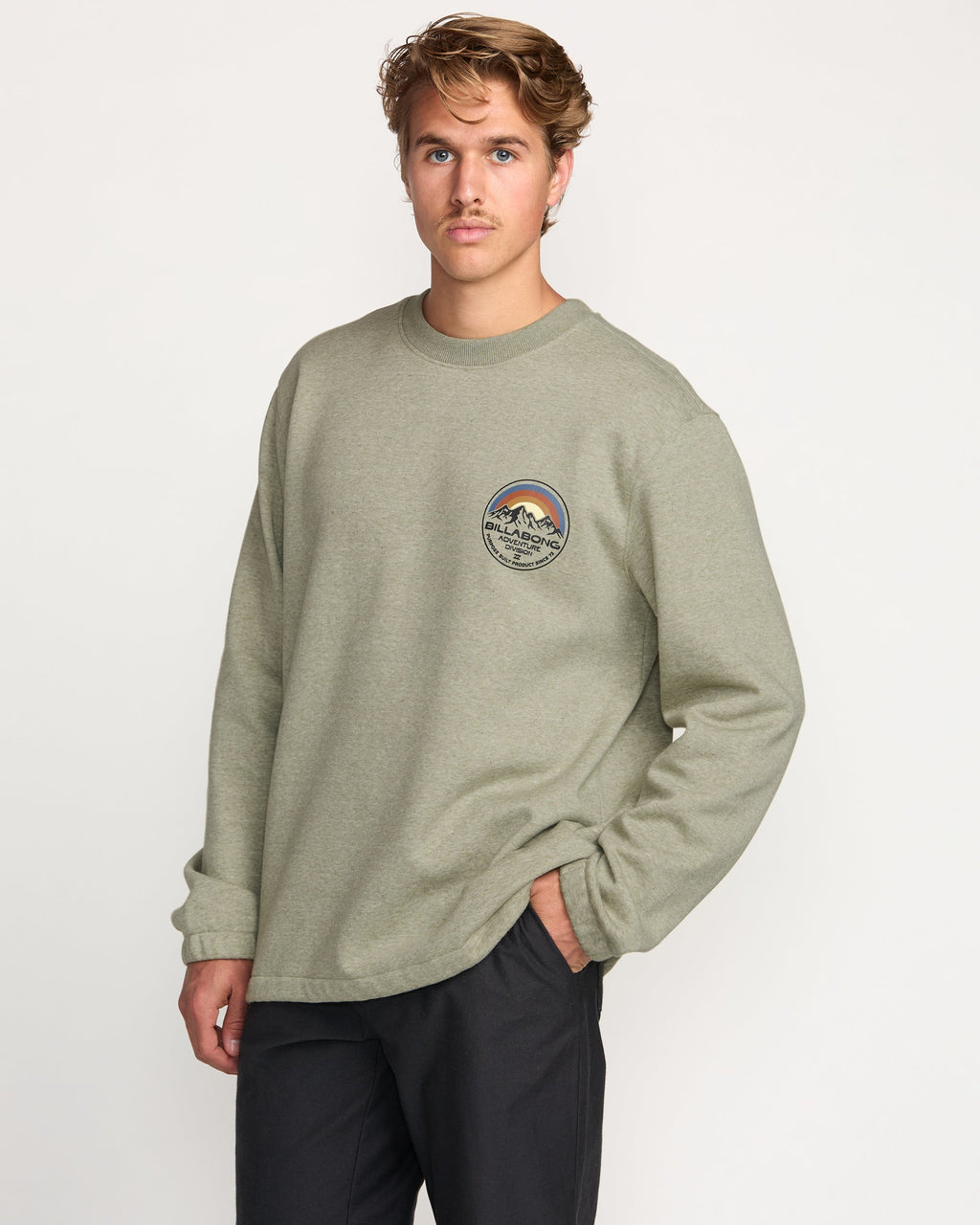 Compass Crew Sweatshirt - Sage Heather