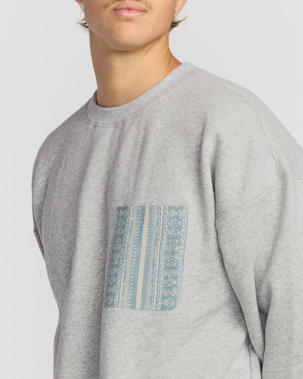 Austin Garage Crew Sweatshirt - Lt Grey Htr