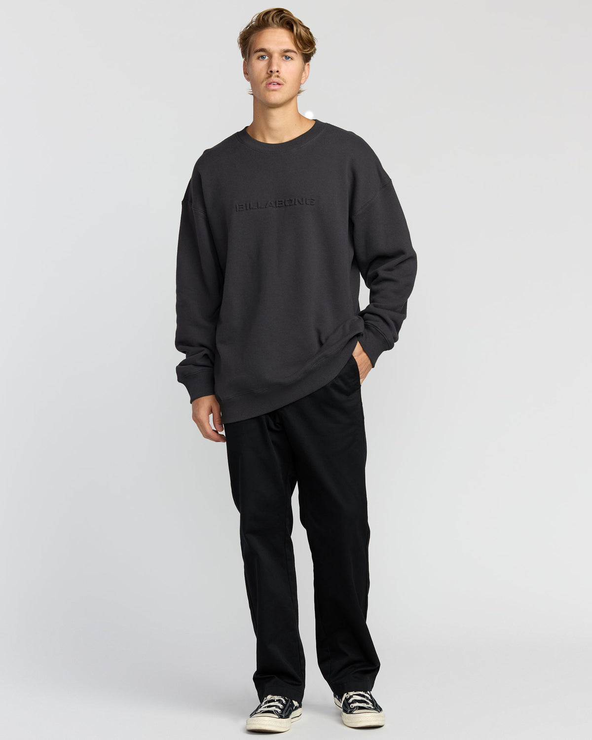 Iconic Emboss Crewneck Sweatshirt - Black