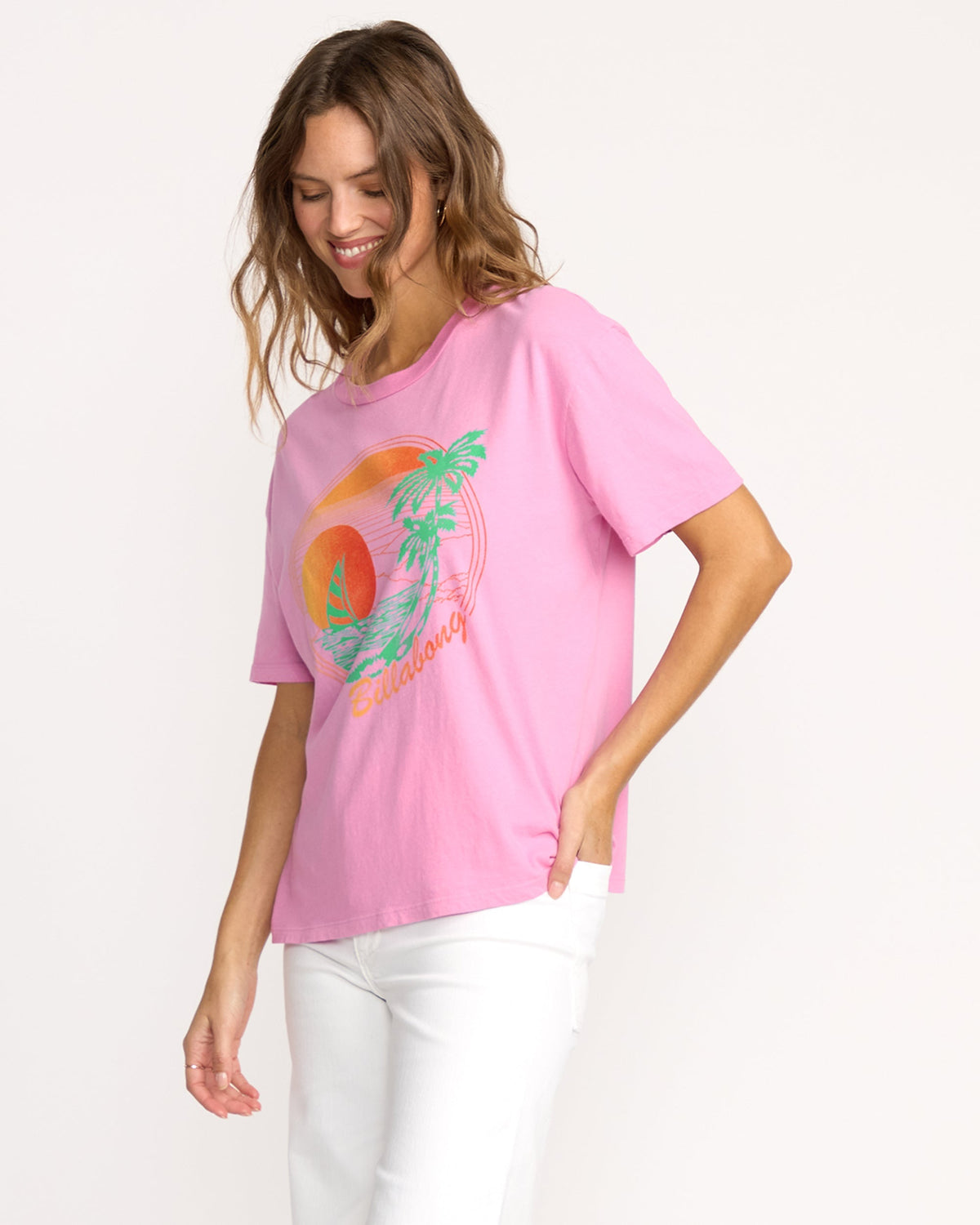 Bright New Day Tee - Bright Rose