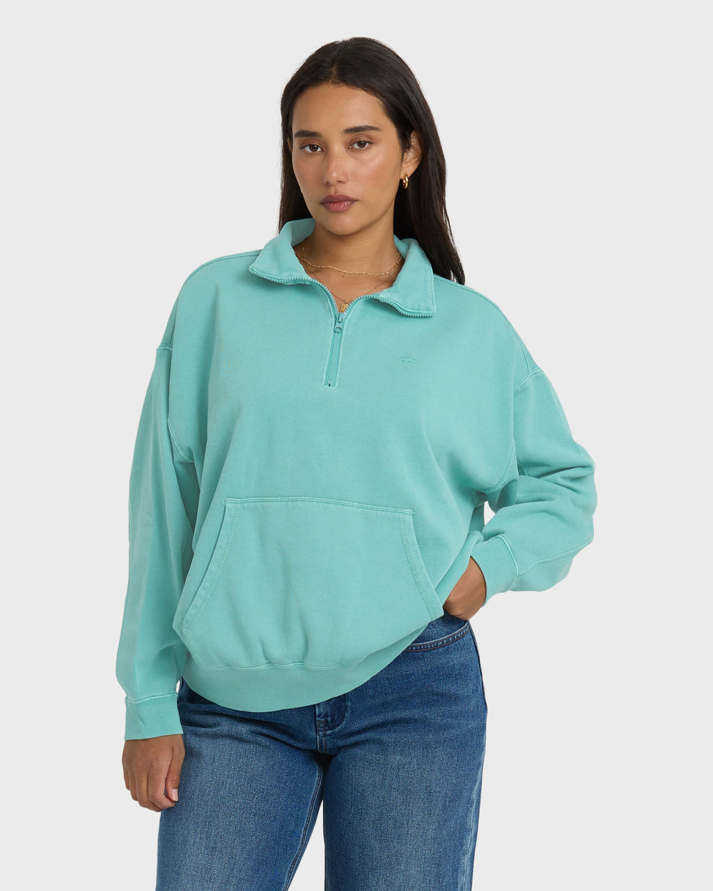 Hula Half Zip Sweatshirt - Blue Bird